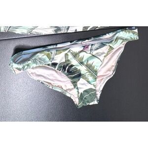 Seafolly Tropical Leaf Bikini Bottoms Women's Size 14 Green White Beach Swimwear